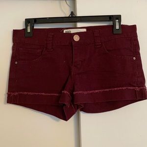 RSQ Malibu maroon shorts cuffed denim
